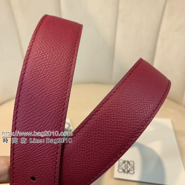 LOEWE女士皮帶 羅意威經典銅扣手掌紋雙面牛皮腰帶  jjp1801